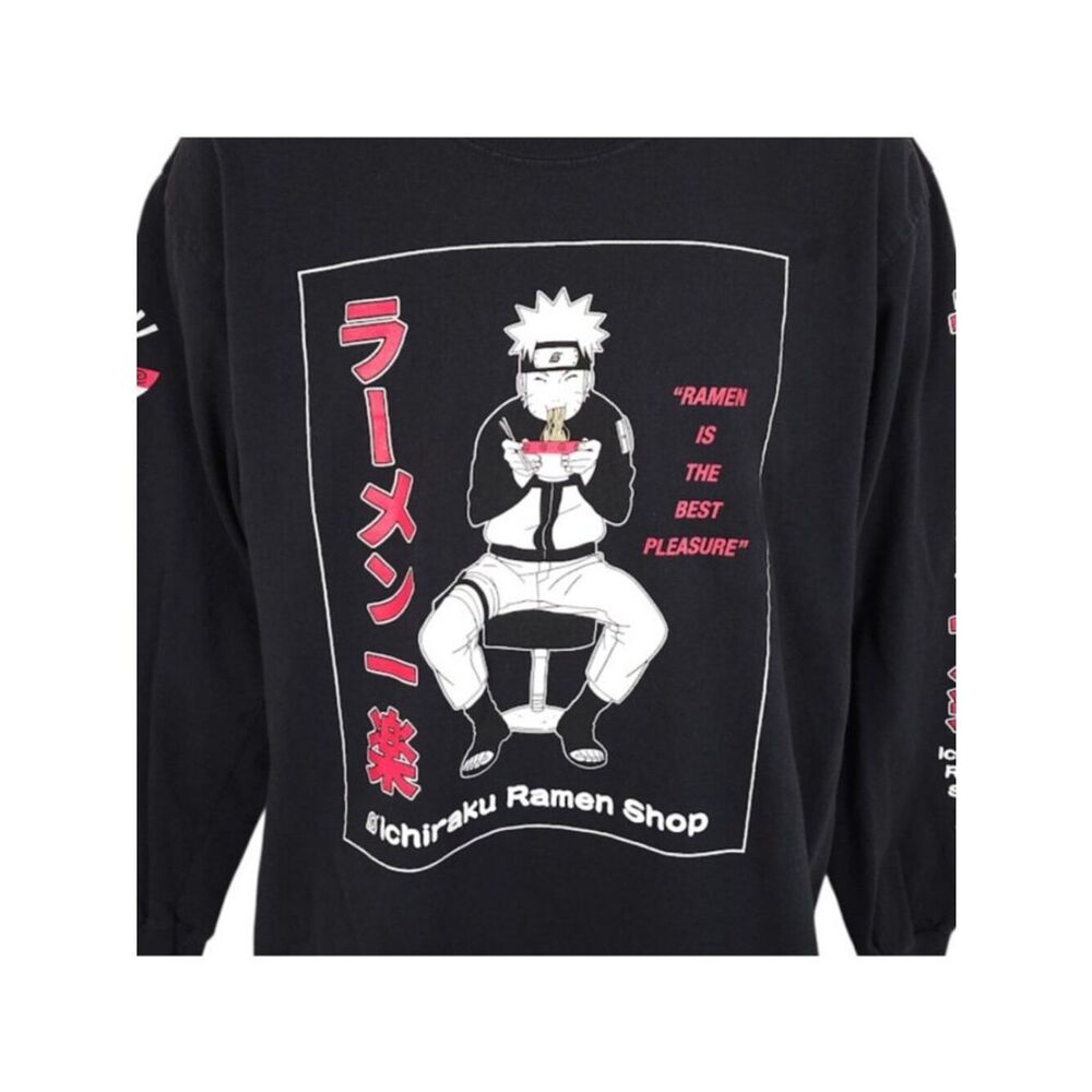 Naruto Shippuden Ramen T Shirt Mens Size Large Black Japanese Manga Series